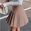 Японская шерстяная короткая юбка, плиссированная юбка, женская осенне-зимняя клетчатая юбка трапециевидной формы с высокой талией, юбка больших размеров