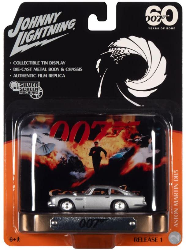 Johnny Lightning 1/64 Джеймс Бонд Aston Martin DB5 Серебристый "007 Золотой глаз" JLSP306 [Параллельный импорт]