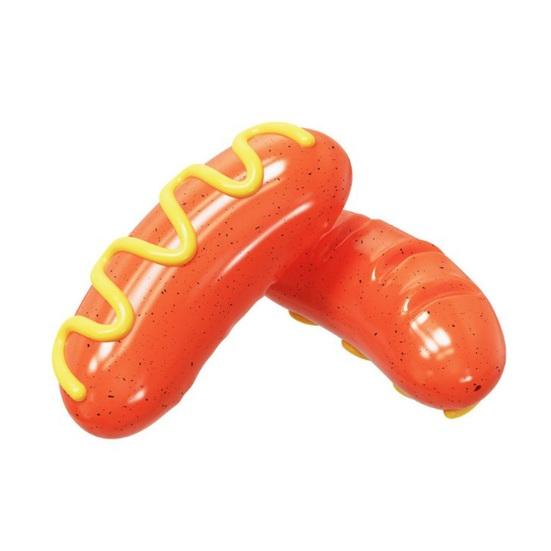 Неразрушимая игрушка для жевания собак для агрессивных любителей жевать Интерактивная пищащая игрушка для щенков Хот-дог