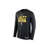 Utah Jazz Alphanumeric Print Crew Neck Long Sleeve T-Shirt Men Tops Black DR6543-010
