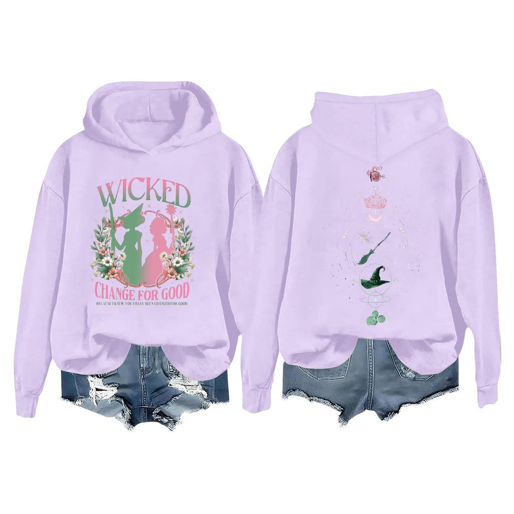 Женская повседневная толстовка с длинным рукавом и принтом Bad Witch