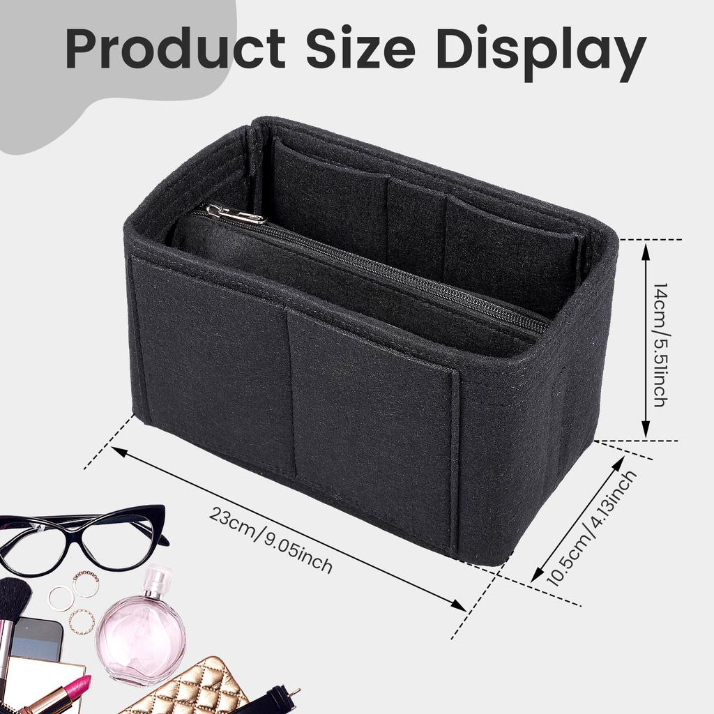 Вставка-органайзер для сумки из фетра, модная фетровая косметичка с несколькими отделениями, портативная вставка-органайзер для сумочки