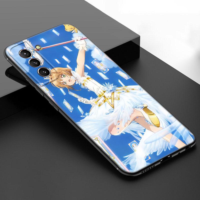 Card Captor Sakuras Anime Black Silicone Phone Case For Samsung Galaxy S23 S21 S20 FE S24 S22 Ultra S10E S10 S9 S8 Plus