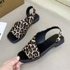 2025 Summer Flat Casual Sandals Large Fish Mouth Square Head Back Hollow Thick Heel Roman Sandals Ankle Sandals