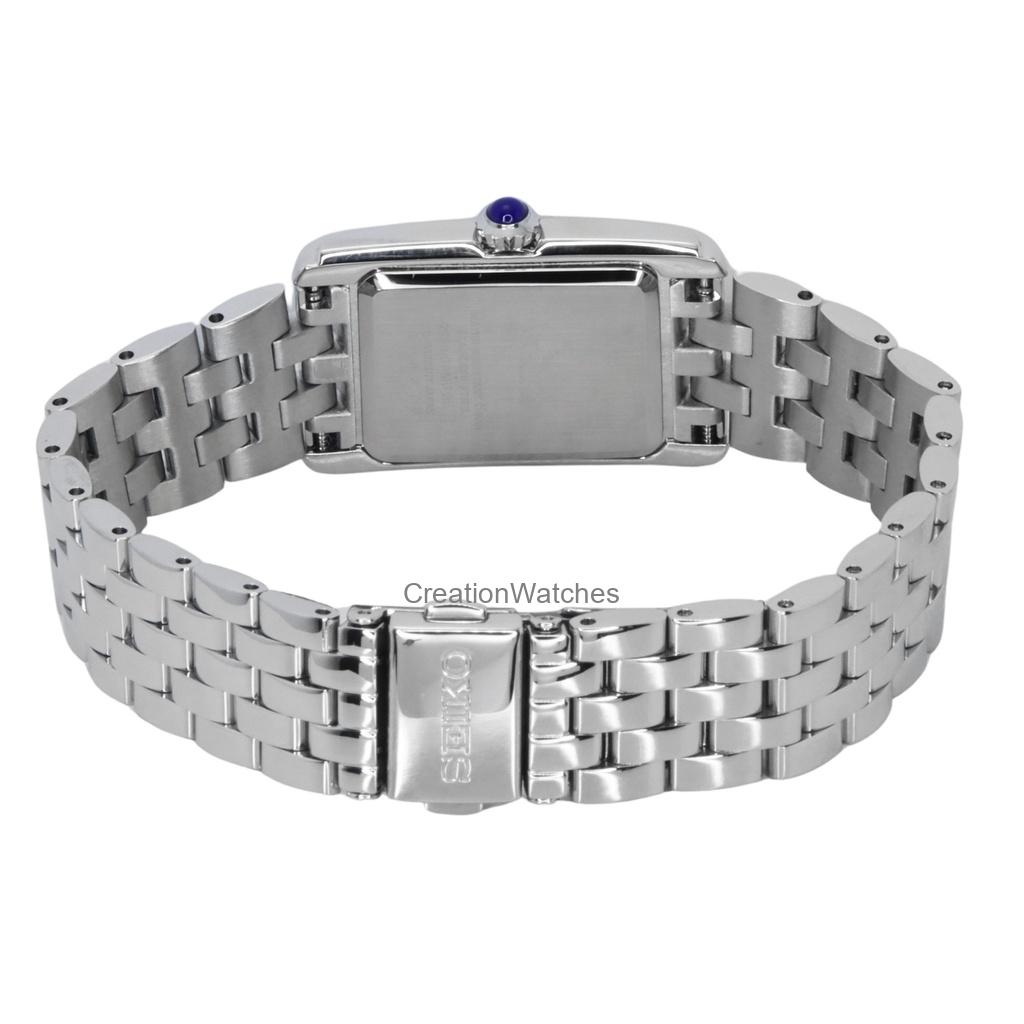Seiko Классические женские кварцевые часы SWR083P1 из нержавеющей стали с белым циферблатом
