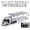 1/32 Semi Container Truck Transport Vehicle Truck Alloy Toy Car Model Sound and Light Children's Toy Collectibles Gift