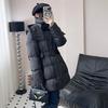 Пуховик женский средний и длинный маленький 2024 зима новый продукт талия тонкий и теплый куртка