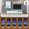 175*39*34cm TV Wall Unit with Display Cabinet (3-Piece Set), TV Board, Standing Shelf and Wall Shelf, LED and High Gloss, TV up to 80', White