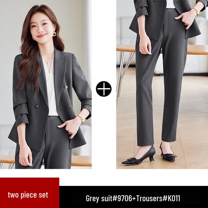 2024 Женский профессиональный осенний костюмный набор - Элегантный, плотный стиль для формальных поездок на работу и приема в отеле