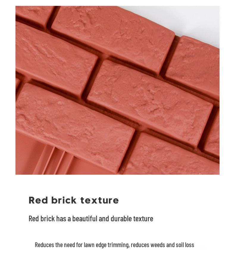 Thickened Plastic Imitation Brick Garden Fence for Courtyard and Vegetable Gardens