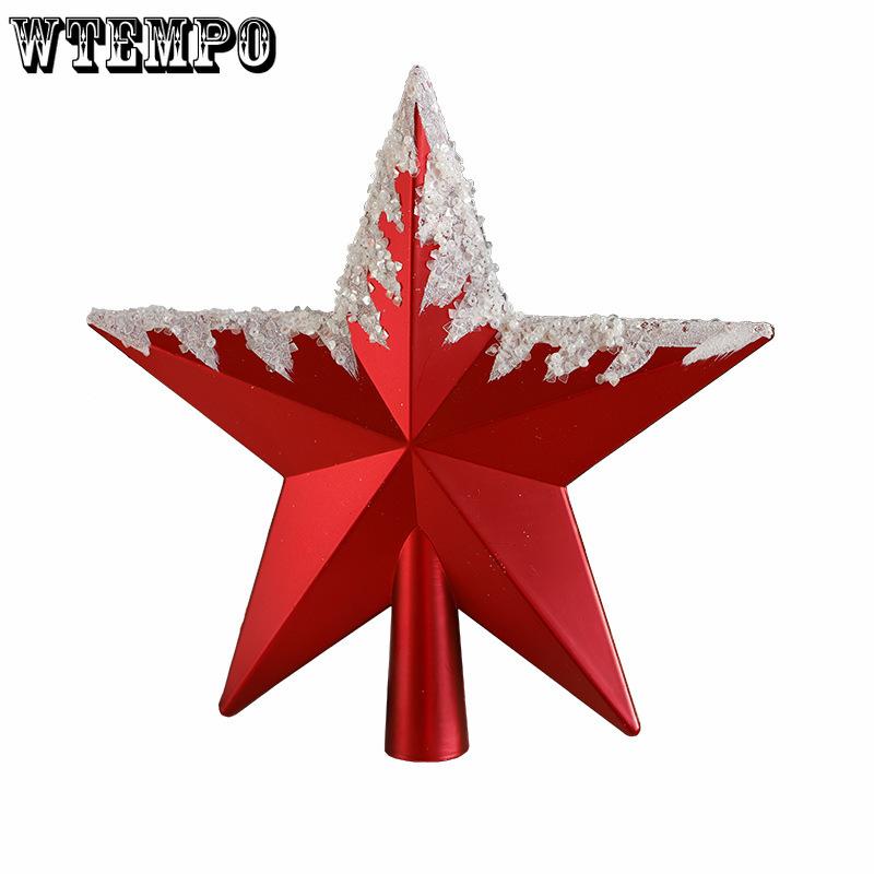 WTEMPO 1 шт. Красная новогодняя елка, верхушка в виде пятиконечной звезды, декоративное украшение, винтажное креативное украшение для дома своими руками на День благодарения, Рождество, Новый год
