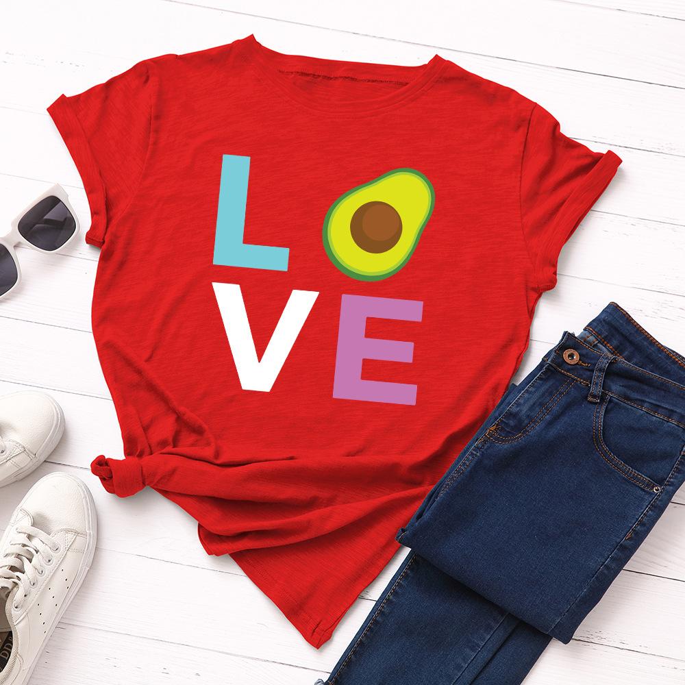 Хлопковая футболка с коротким рукавом и круглым вырезом, женская, с 2D-принтом, топы