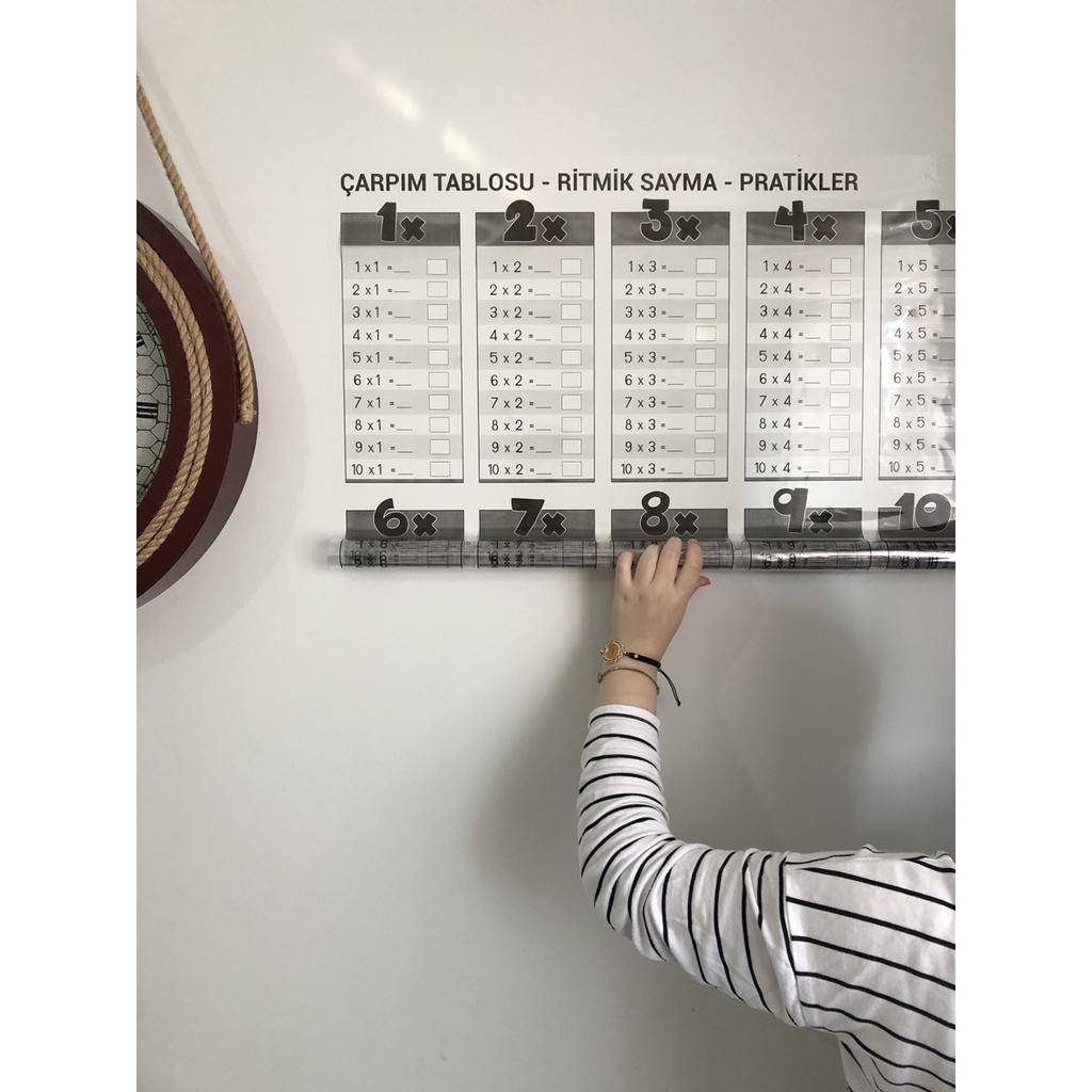 Educational Practical Multiplication Table Transparent Smart Paper Board 100x100 Cm Blackboard + Pen