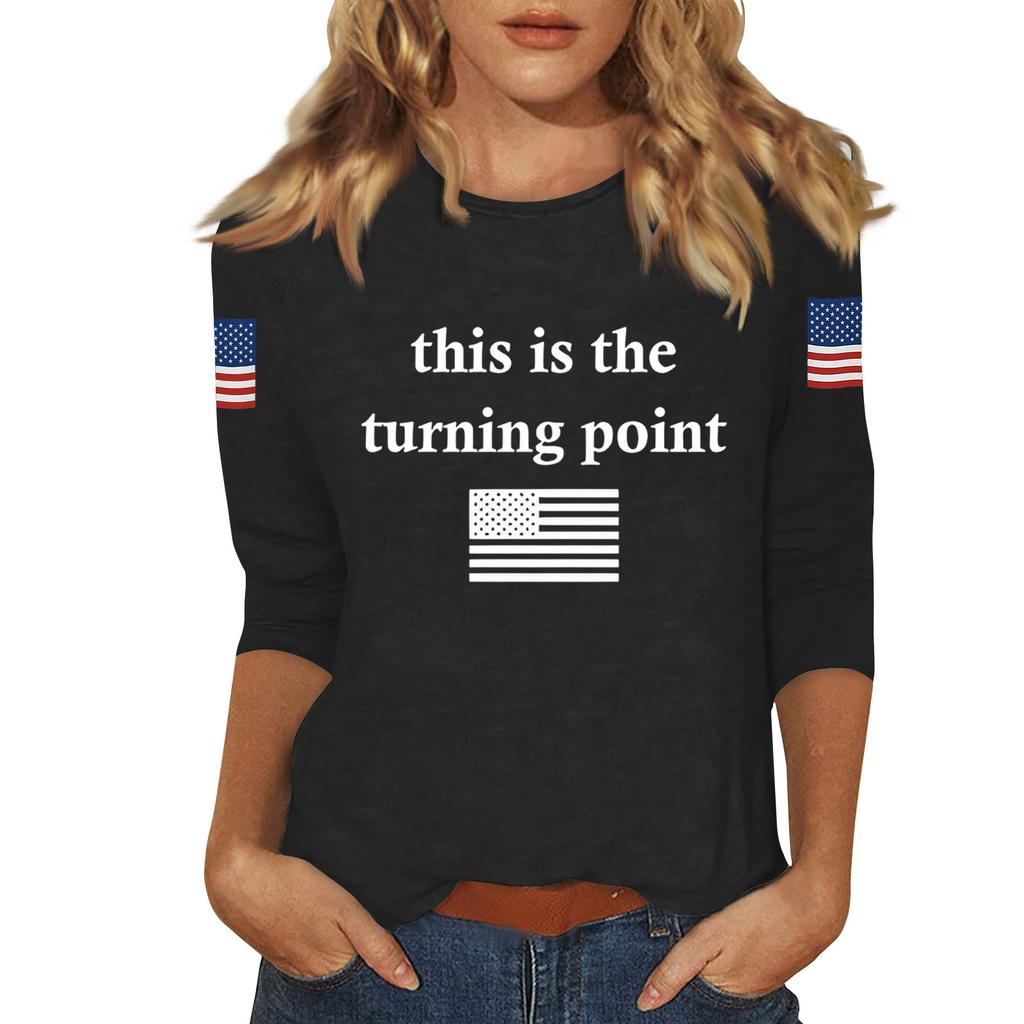 Женский повседневный модный сексуальный удобный топ с вырезом и рукавом три четверти