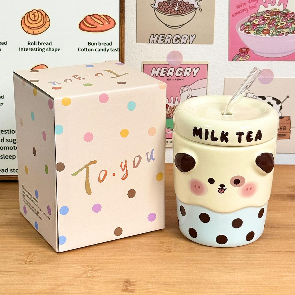 Керамическая чашка-соломинка Сувенирный подарок для девочек Чашка для воды Кружка с высоким дизайном Офисная чашка Домашняя чашка для пары Мужчины