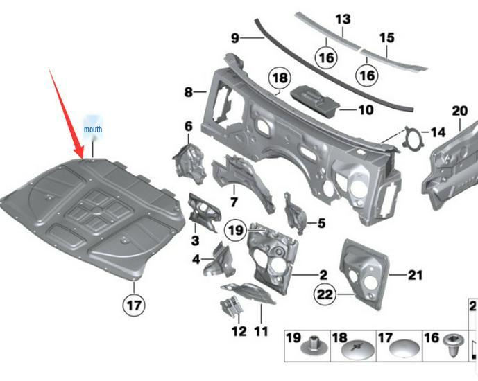 BMW 5 Series F10/F18 Front Bumper Hood Cotton Pad (51486989301)