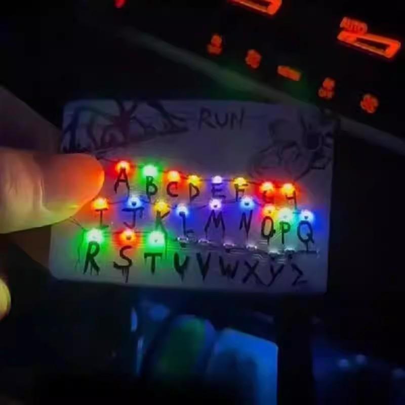 Anime Merchandise Card Light Pendant 26 Letter Light Bag Car Charm for Festival Presents Toy Hobbies Action Figure Accessory