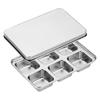 Stainless Steel Ice Cube Tray 6 Cavity Large Whiskey Cubes Mold Fast Release Slow-Melting Whiskey Ice Cube Maker for Cocktails Coffee