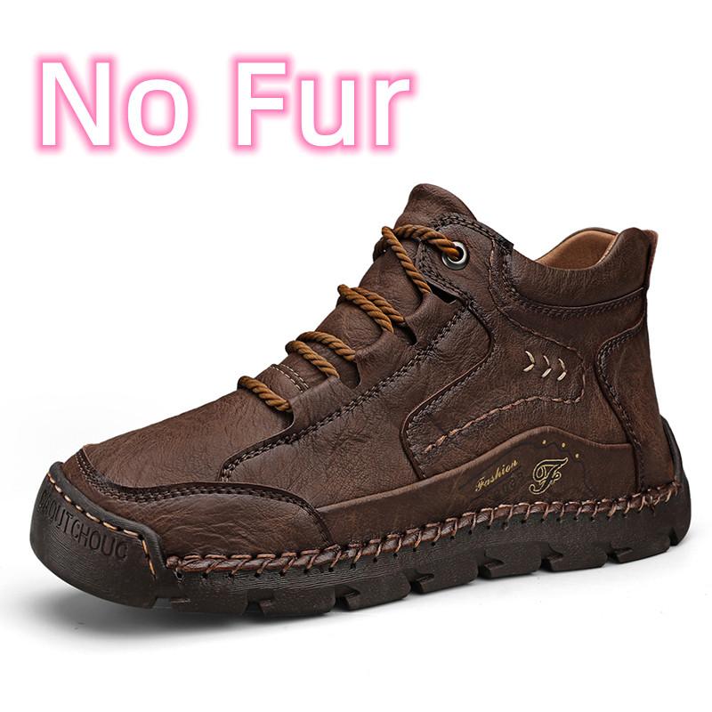 Fashion Comfy Leather Sports Super Men Treking Boots Man Casual Travel Shoes Hand-stitching Men Walking Boots Outdoor Man Driving Shoes