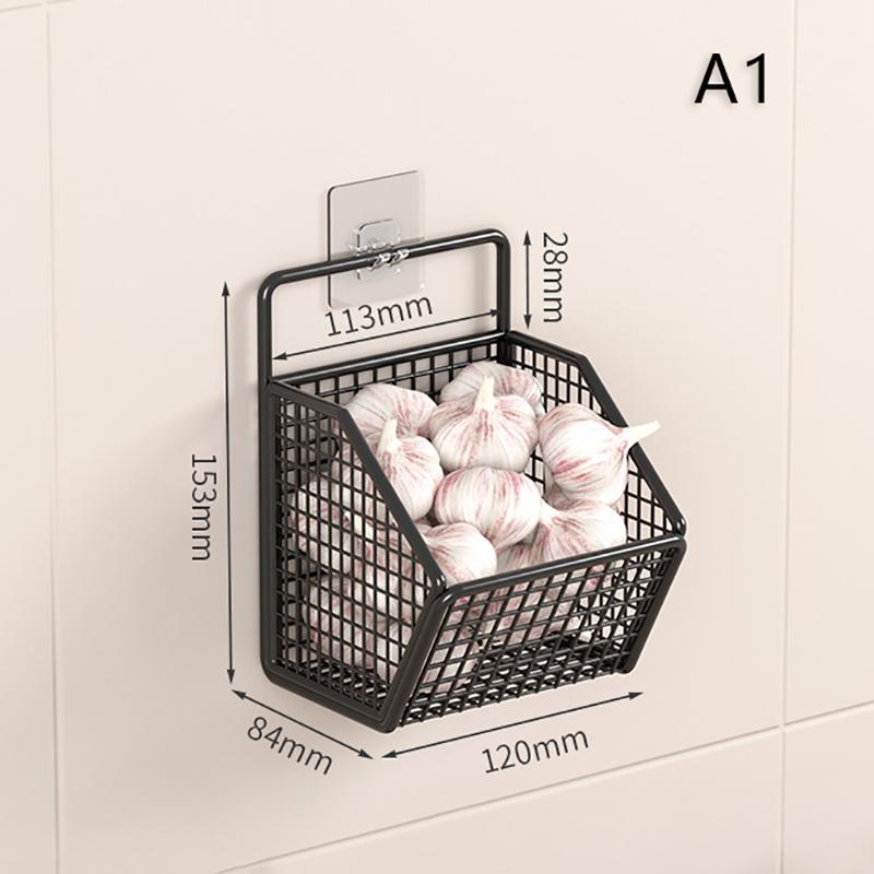 Настенная полка для хранения лука, имбиря, чеснока, приправ, специй, кухонная полка, без пунша, сливная корзина для овощей и фруктов, кухня