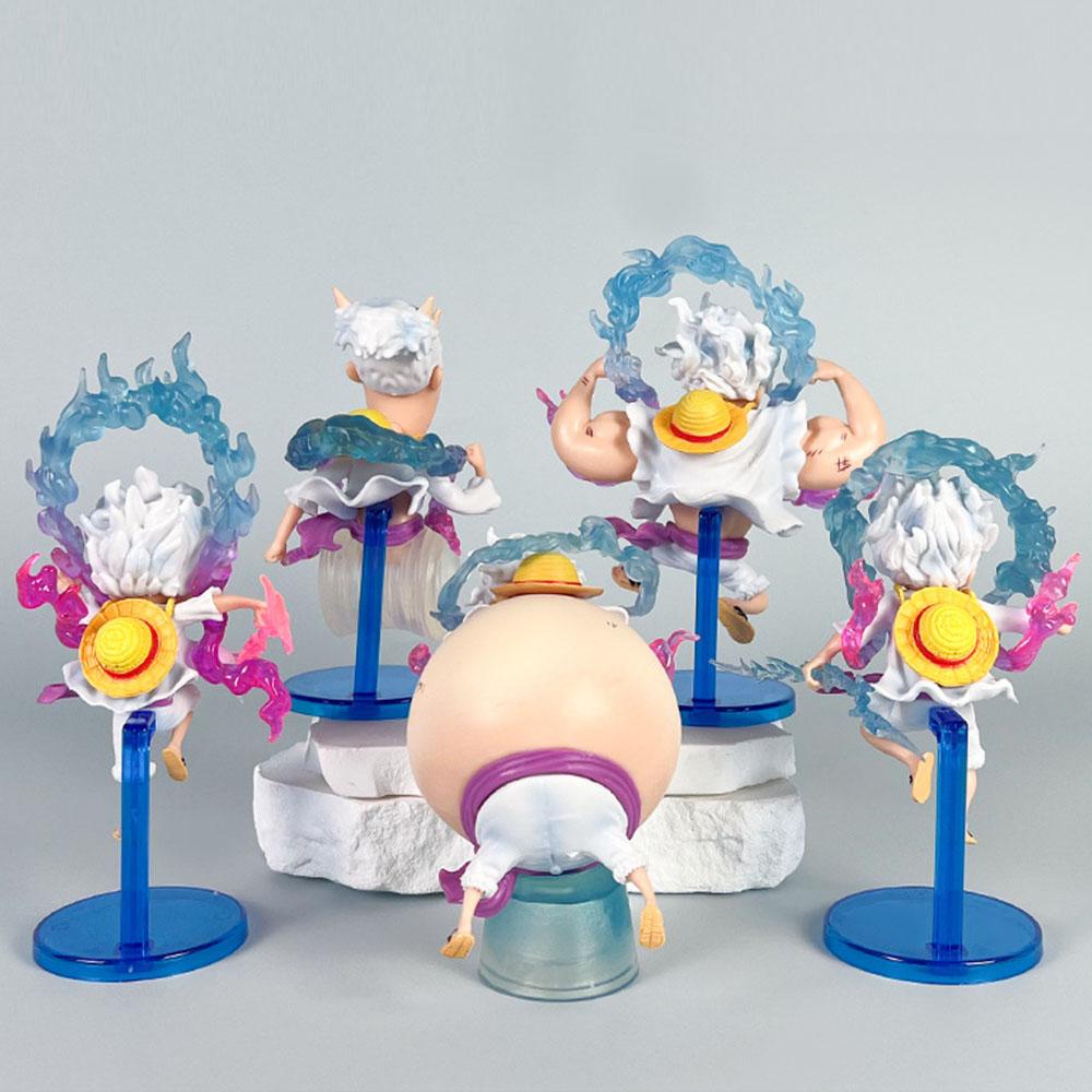 One Piece GK Q-версия Фигурка Ника Луффи Пятая скорость Солнечный Бог Луффи Модель Украшение Настольный пейзаж Коллекция для мальчиков Подарок
