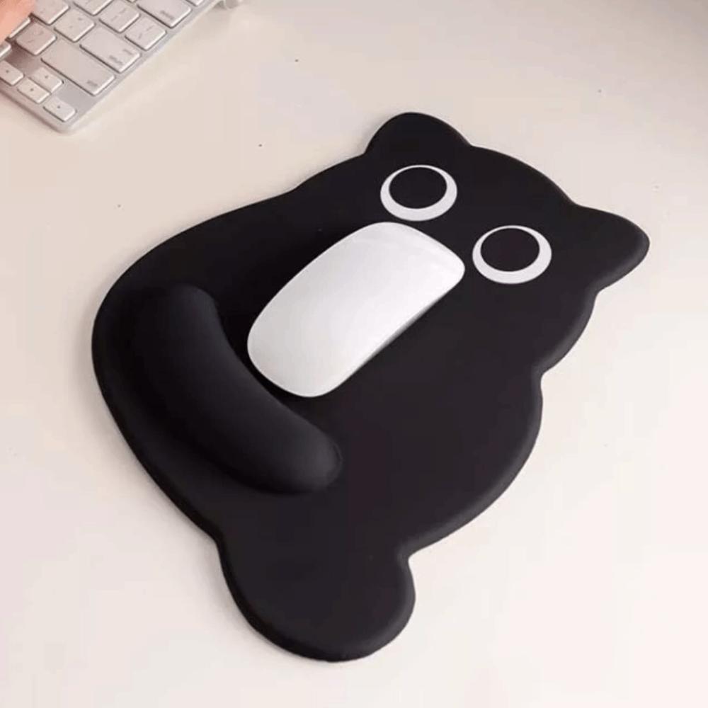 Cartoon Cat Large Mouse Mat Wrist Pad Kawaii Cat Mouse Pad Black Cat Mouse Pads  Office Desk