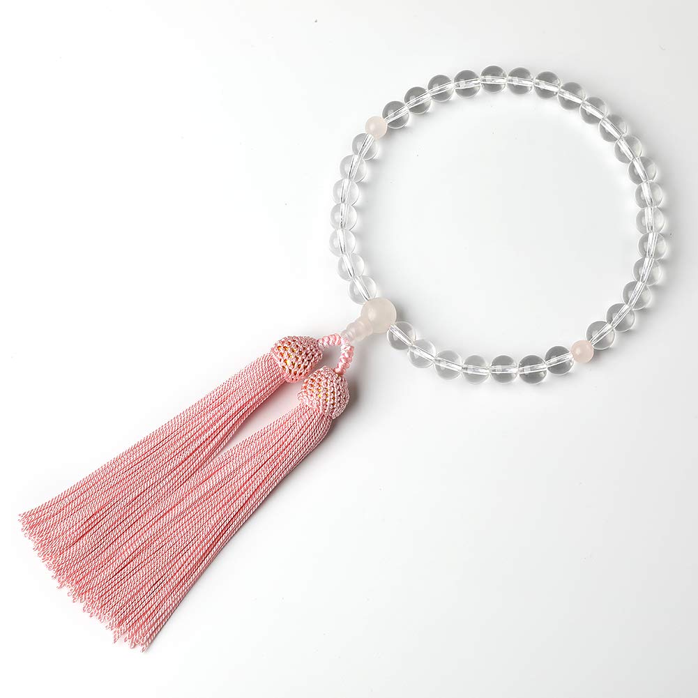 Четки для молитвы LEOBEE для женщин. Натуральный кристалл красного кварца. Поставляется с магнитным мешочком для четок. Могут использоваться всеми сектами. (Розовый кварц)