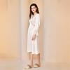 100% Mulberry Silk V-Neck Long Silk Nightgown