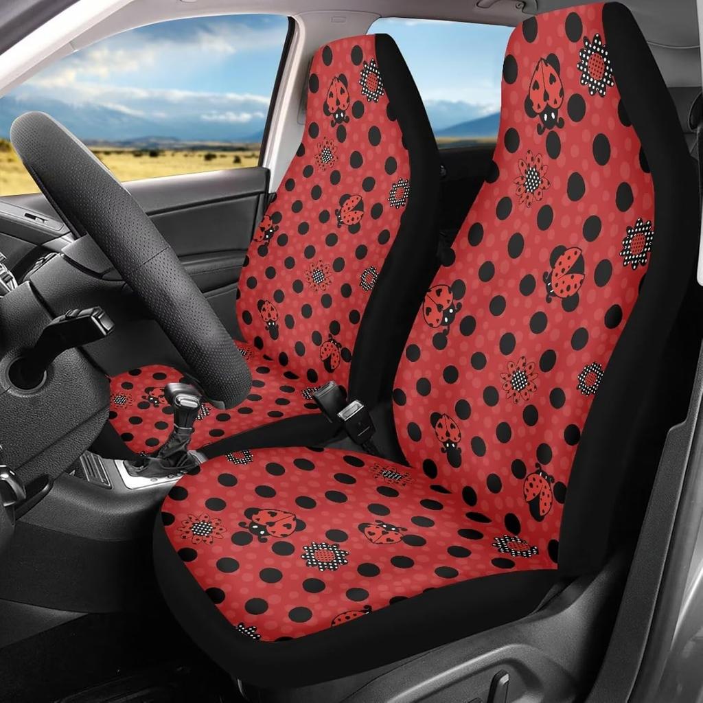 Чехлы на сиденья автомобиля Bulopur Black Boho Цветочные, Только для передних сидений, для женщин и мужчин, с карманом-органайзером, для автомобилей, внедорожников, грузовиков, седанов