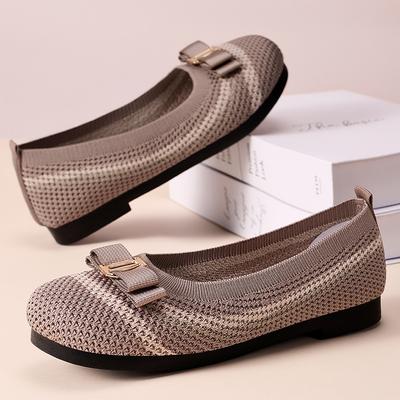 Обувь женская обувь универсальная летняя новая удобная с круглым носком обувь для мамы летящая тканая повседневная обувь на одном педале