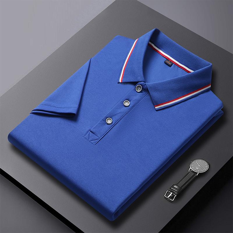 Trend Hub Solid Color Polo Shirt Men's Business Polo Collar Half Sleeved Top Casual Short Sleeved T-shirt for Men