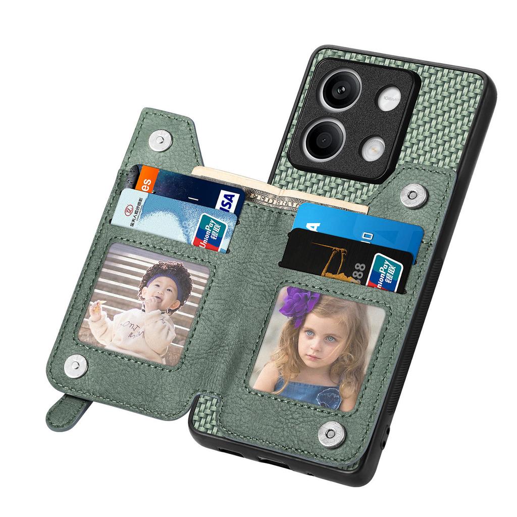 C1-04 For Xiaomi Redmi Note 13 5G Case Leather+PC+TPU Zipper Wallet Phone Cover