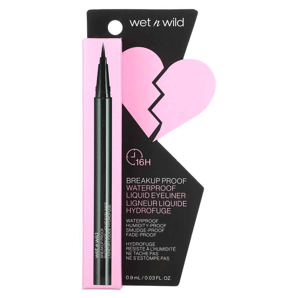 Wet N Wild Стойкая к размазыванию, водостойкая жидкая подводка для глаз, 1111509 Ультрачерный, 0,9 мл (0,03 жидких унции)
