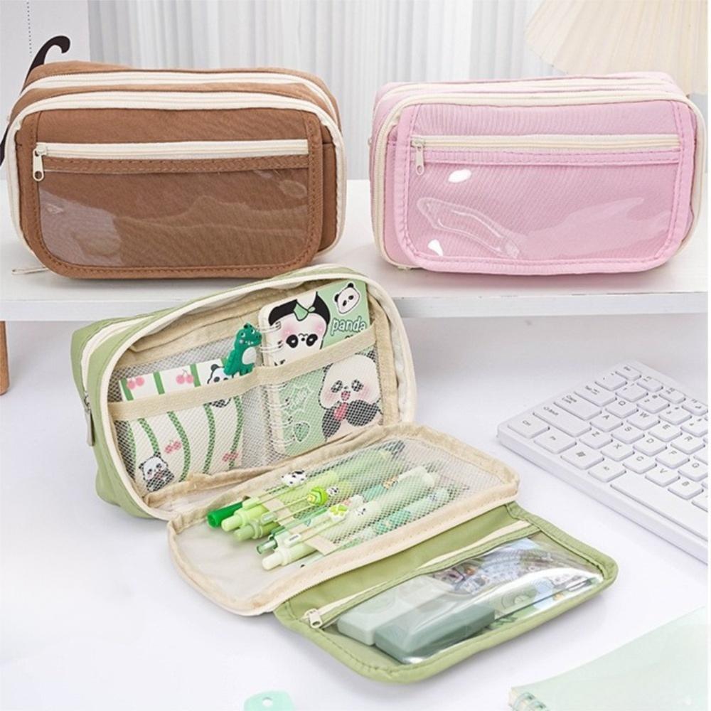 Пенал большого объема Однотонный пенал Модный пенал для карандашей Back To School