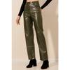Women's High Waist Leather Trousers