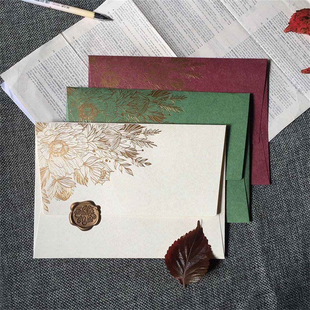 Vintage Bronzing Pattern 125mmX175mm Invitation Card Paper Envelopes Envelope Bag Wedding Envelopes