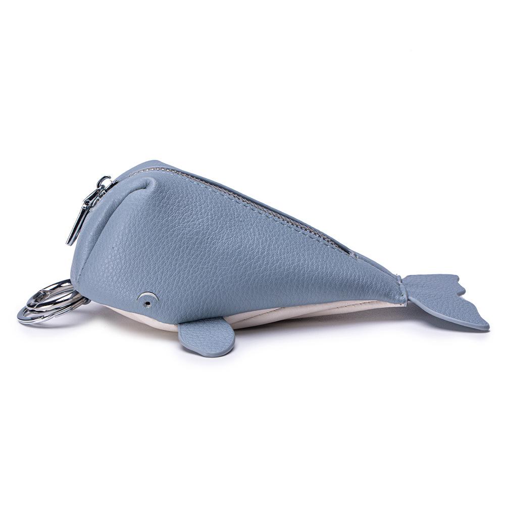 Cute Keychain Whale Coin Purses Key Wallets Leather Change Pouches with Zipper Closure Hanging Buckle Keyring Bag Charms
