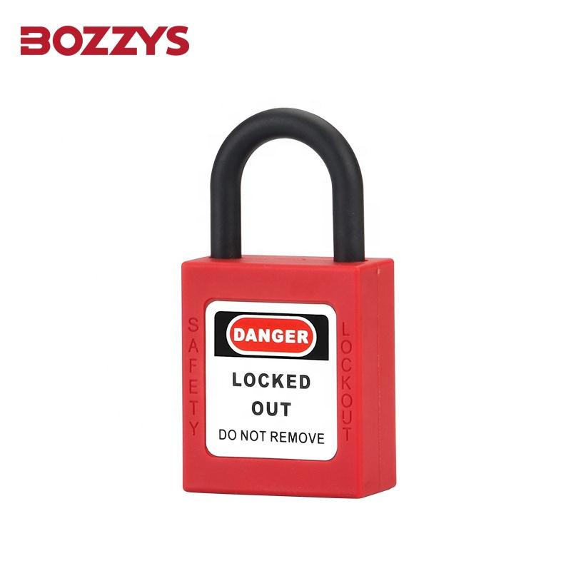 Bozzys Industrial Steel Padlocks with 25mm Nylon Shackle Key Retaining Function to Prevent Accidental Door Operation