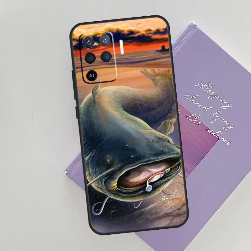 Fishing Gear Fish Phone Case For Oppo A74 A53 A54 A94 A15 A16 A17 A52 A72 A76 A96 A57S A58 A78 A98 Back Cover