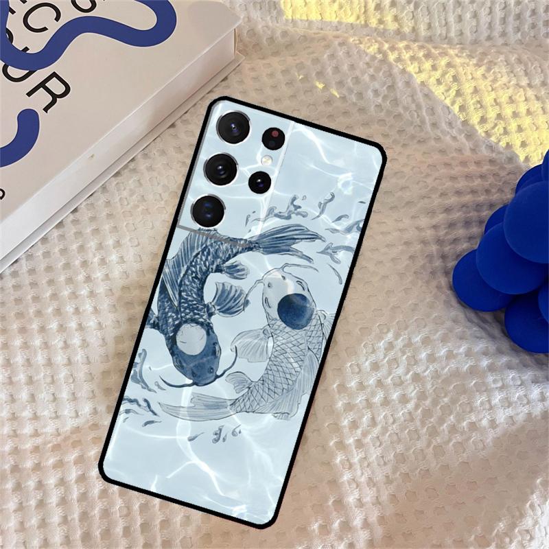 Чехол для телефона Yin Yang Koi для Samsung Galaxy S25 S24 Ultra S9 S10 S20 S22 S21 Plus S23 FE Защитная крышка