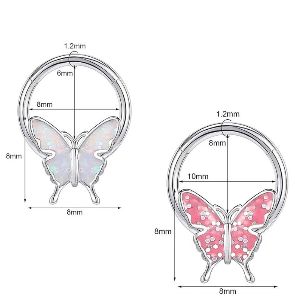Панк-блеск, кольцо-бабочка в носу, спиральные кольца для перегородки носа, капельное масло, кольцо-бабочка в носу, женское
