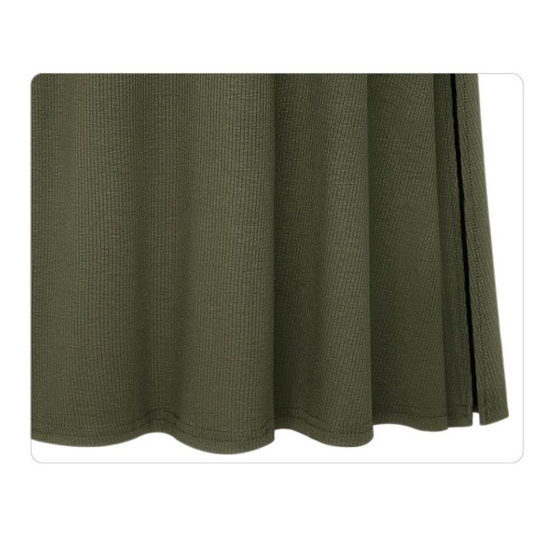 Женская однотонная узкая юбка с разрезом по бокам, длинные юбки в стиле бохо, повседневная юбка длиной ниже колена с высокой эластичной резинкой на талии, модная макси-юбка для пригородных поездов