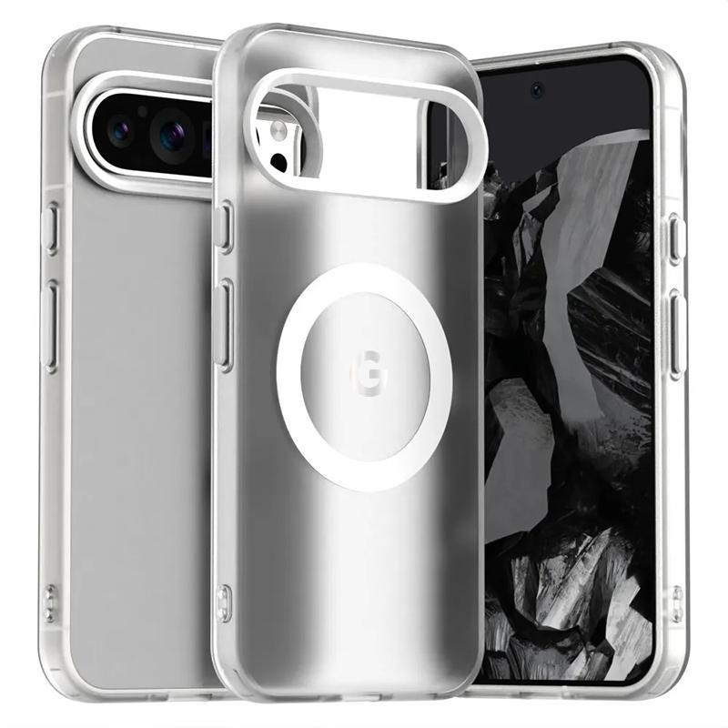 Матовый Полупрозрачный Конфетный Цветной Совместимый с MagSafe Чехол-Зарядка Для Google Pixel 10 9 8 7 Pro XL A Ощущение Кожи ПК Защитный Чехол