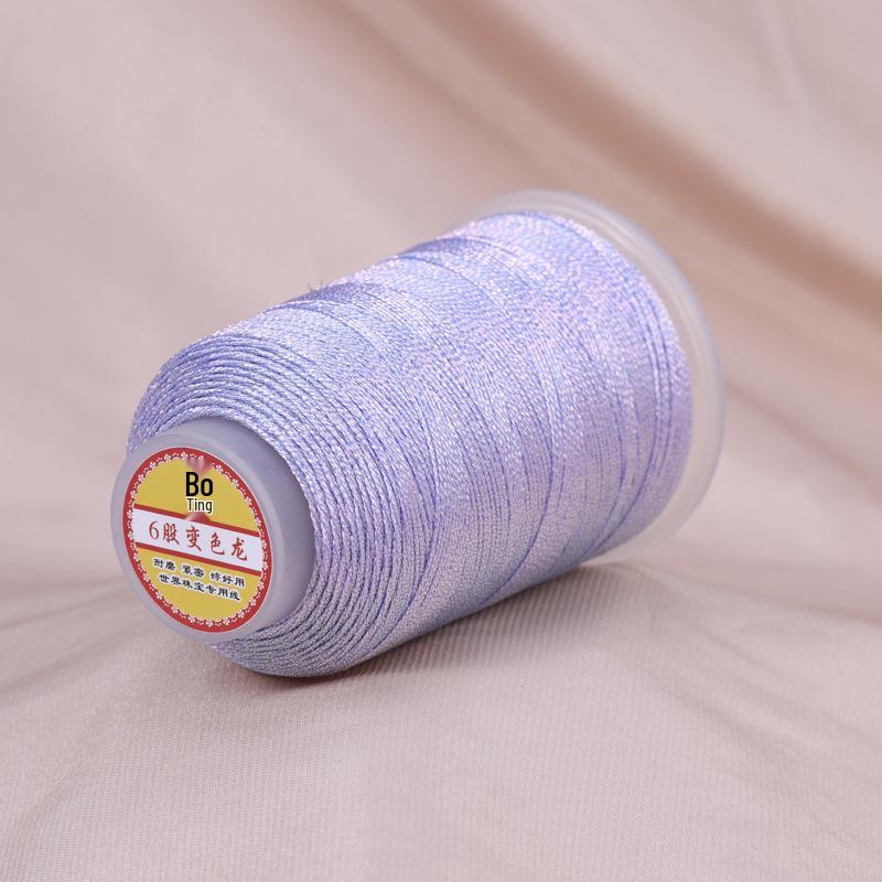 Средняя переливающаяся нить-хамелеон - 6 прядей для плетения своими руками, кисточек, бахромы, плетения узлов, бисероплетения и ювелирных аксессуаров