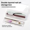 Двухслойный пластиковый ящик для хранения инструментов для дизайна ногтей, пилка для ногтей, кисточка, резак, пустой футляр для маникюра, контейнер