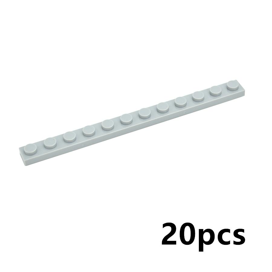 20Pcs MOC Thin Bricks 60479 Plate 1x12 Dots Model Building Blocks Bulk Colorful Parts DIY Educational Technical Classic Kid Toy