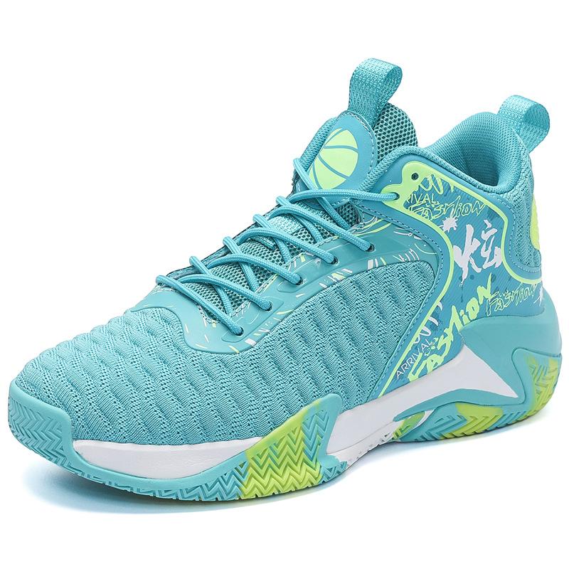 Basketball shoes, fly-woven sports and leisure shoes, large size, breathable mesh, shock-absorbing, non-slip and wear-resistant sneakers