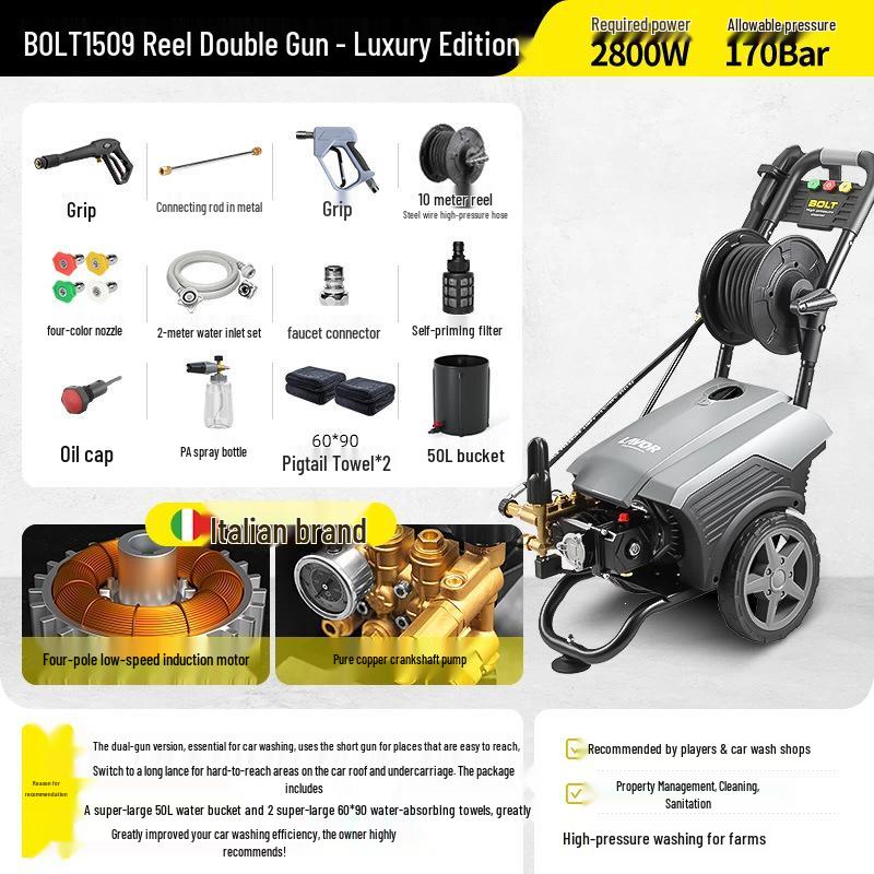 Lava 220V High-Pressure Car Washer: Powerful Industrial Water Pump & Gun for Commercial Cleaning