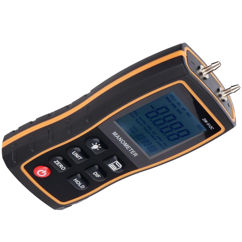 SNDWAY Digital Differential Manometer Handheld Air Gas Pressure Gauge Meter +/-103.42KPA
