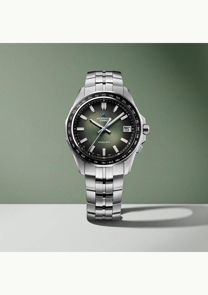 Oceanus Made in Manta Retro Tone Sapphire Green [Casio] Watch, Japan, Collection, Bluetooth, Radio-Controlled Solar, Glass, OCW-S400RA-3AJF, Men's,